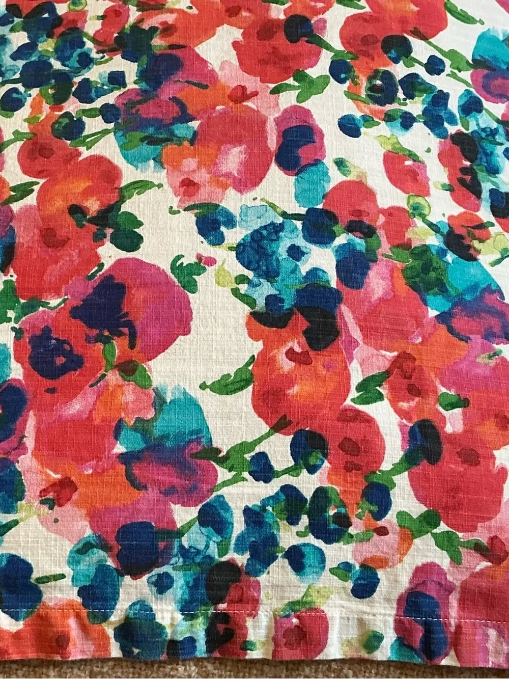 Kate Spade New York Large Floral Fabric Tablecloth 100% Cotton Rectangle 60x80